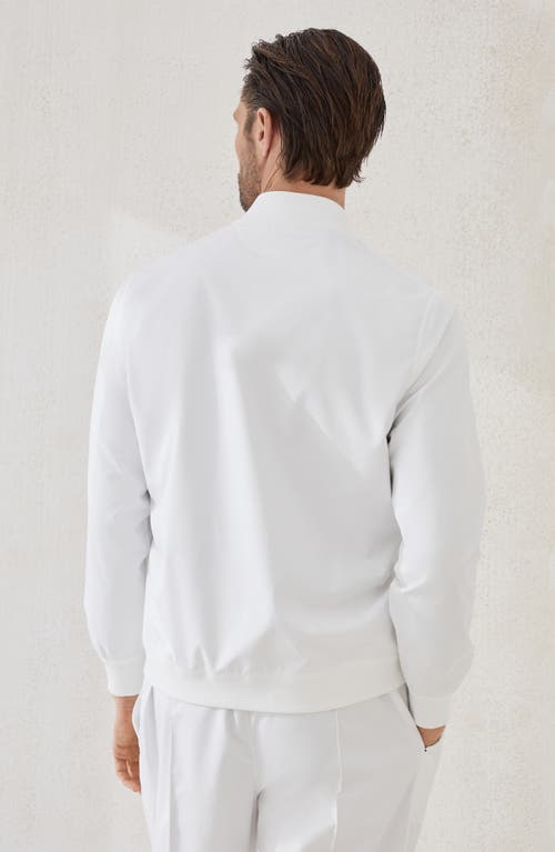 Brunello Cucinelli Nylon Sweatshirt With Logo And Zipper In White