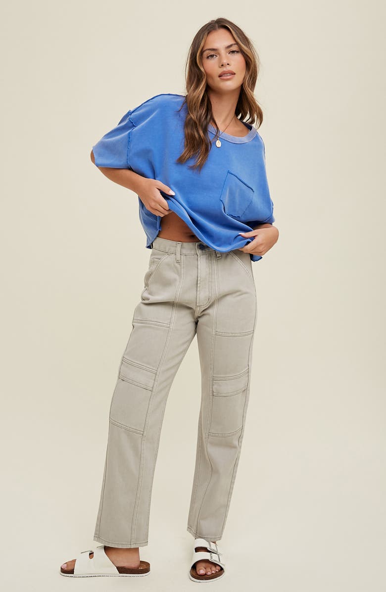WISHLIST Paneled Cargo Jeans, Alternate, color, Stone