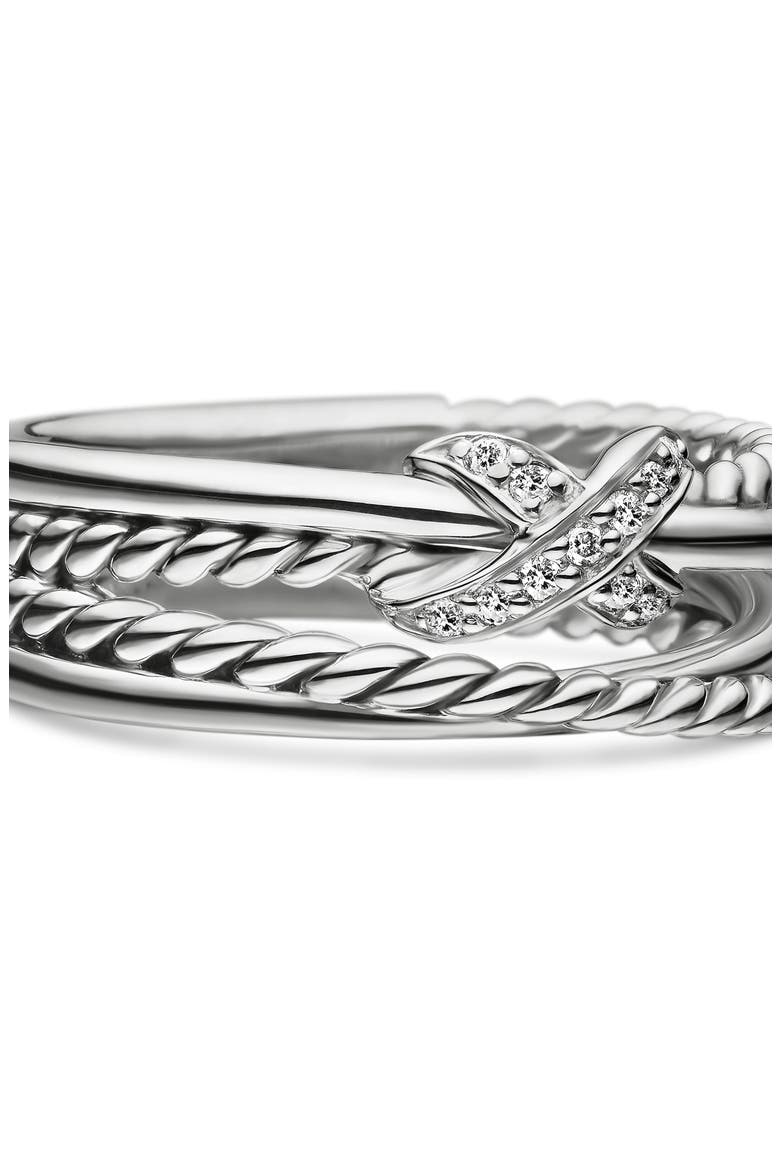 X Crossover Diamond Band Ring, Alternate, color, SILVER/ DIAMOND