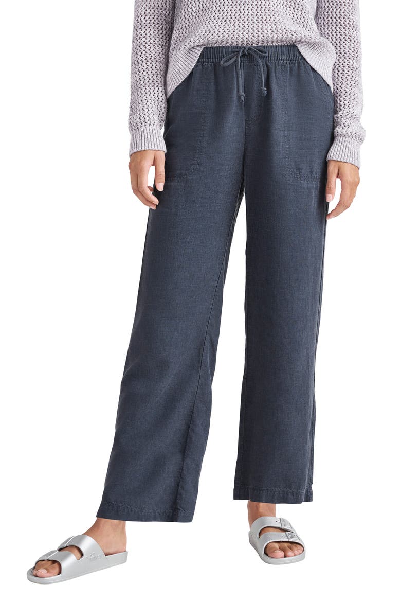 Angie Crop Wide Leg Pants, Main, color, NAVY