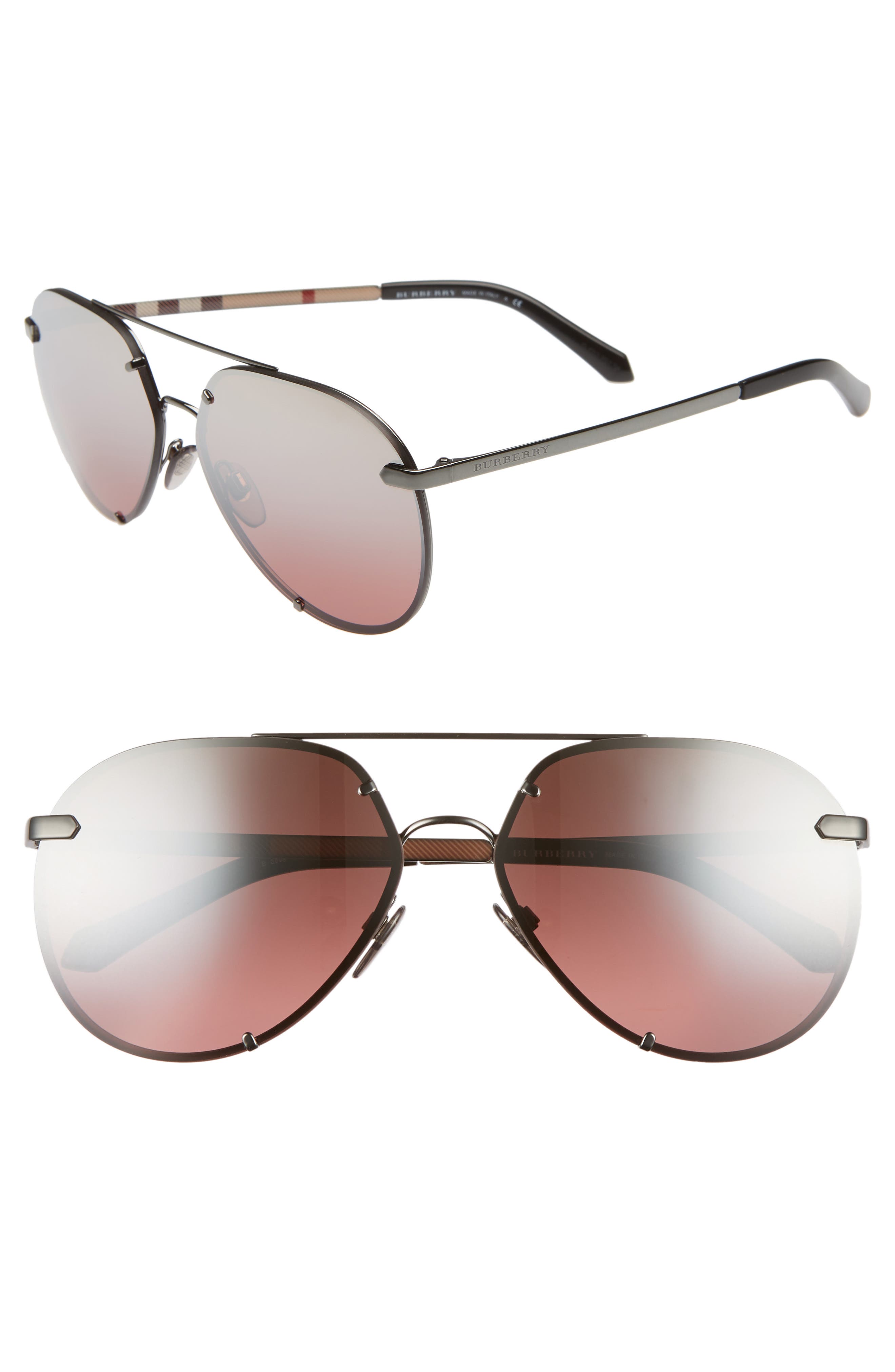 Burberry Trench 61mm Aviator Sunglasses