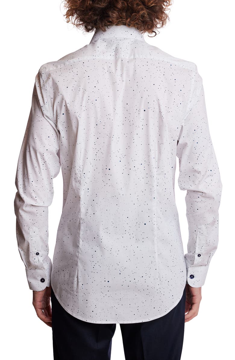 PAISLEY & GRAY Samuel Stretch Cotton Button-Up Shirt, Alternate, color, White Blue Splatter