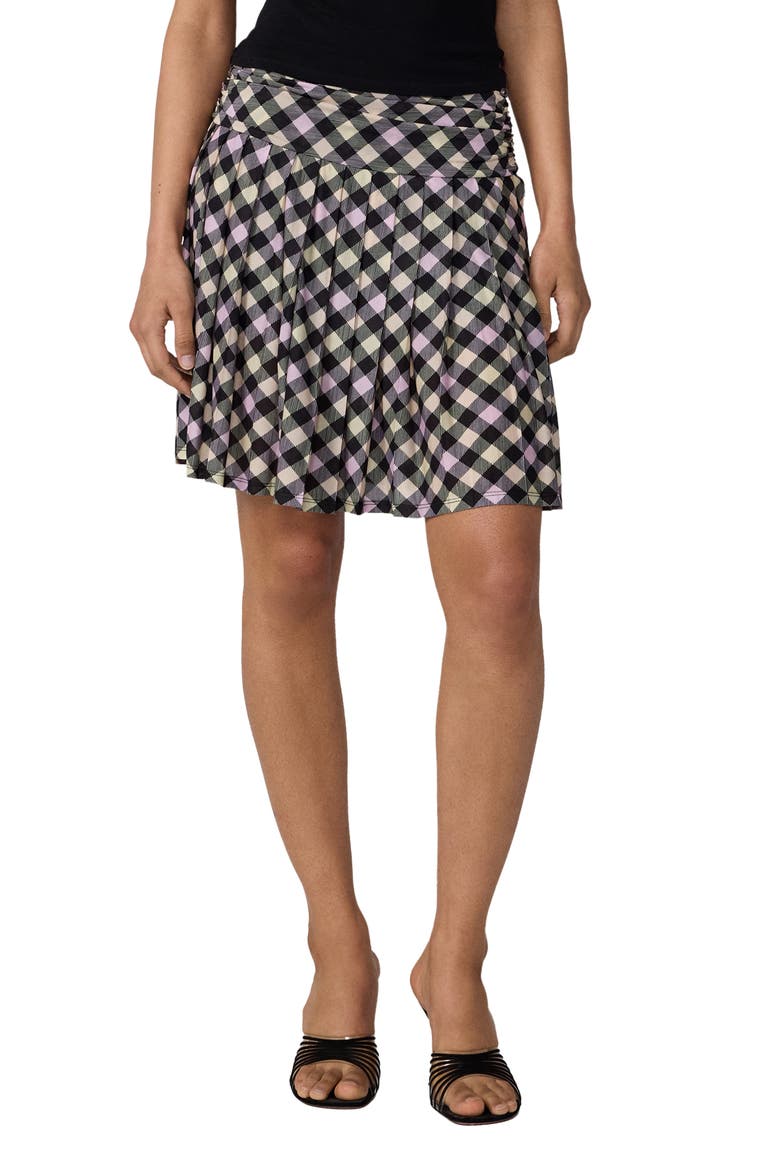 Lexi Pleated Miniskirt, Main, color, BLACK/ PINK HIGHLAND CHECK