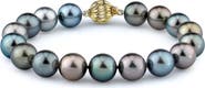 The Pearl Source 10-11mm Tahitian South Sea Multicolor Pearl Bracelet - Premier AAAA Quality