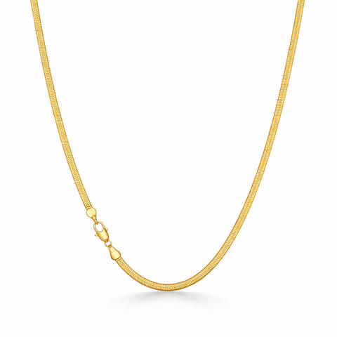 Gold-Plated Sterling Silver 3MM Herringbone Necklace