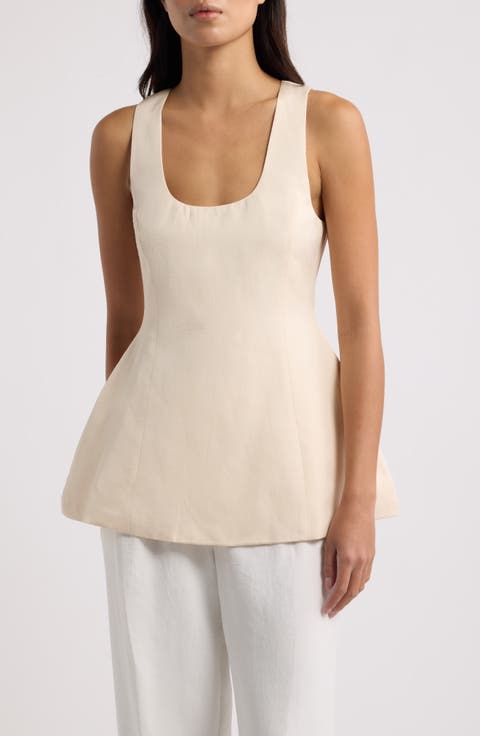 Square Neck Peplum Top