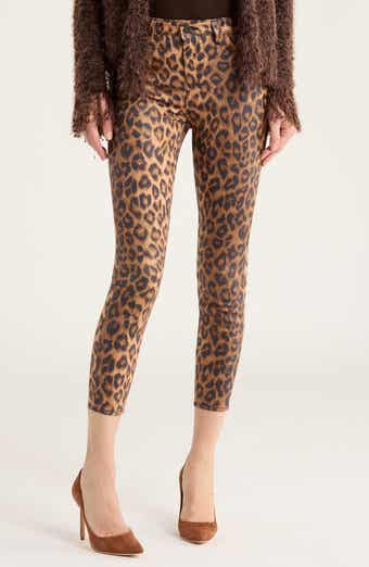 L'AGENCE Margot Cheetah Print Coated Ankle Skinny Jeans