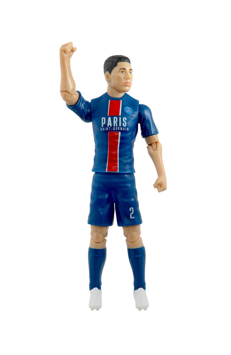 Banbo Toys Sockers Paris Saint-Germain Achraf Hakimi 8" Soccer Action Figure, Alternate, color, Blue
