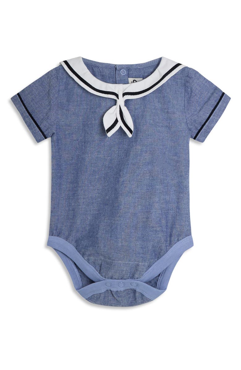 JOJO MAMAN BEBE Sailor Collar Bodysuit & Pull-On Shorts Set, Alternate, color, Navy