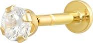CANDELA JEWELRY 10K Yellow Gold Cubic Zirconia Stud Earring