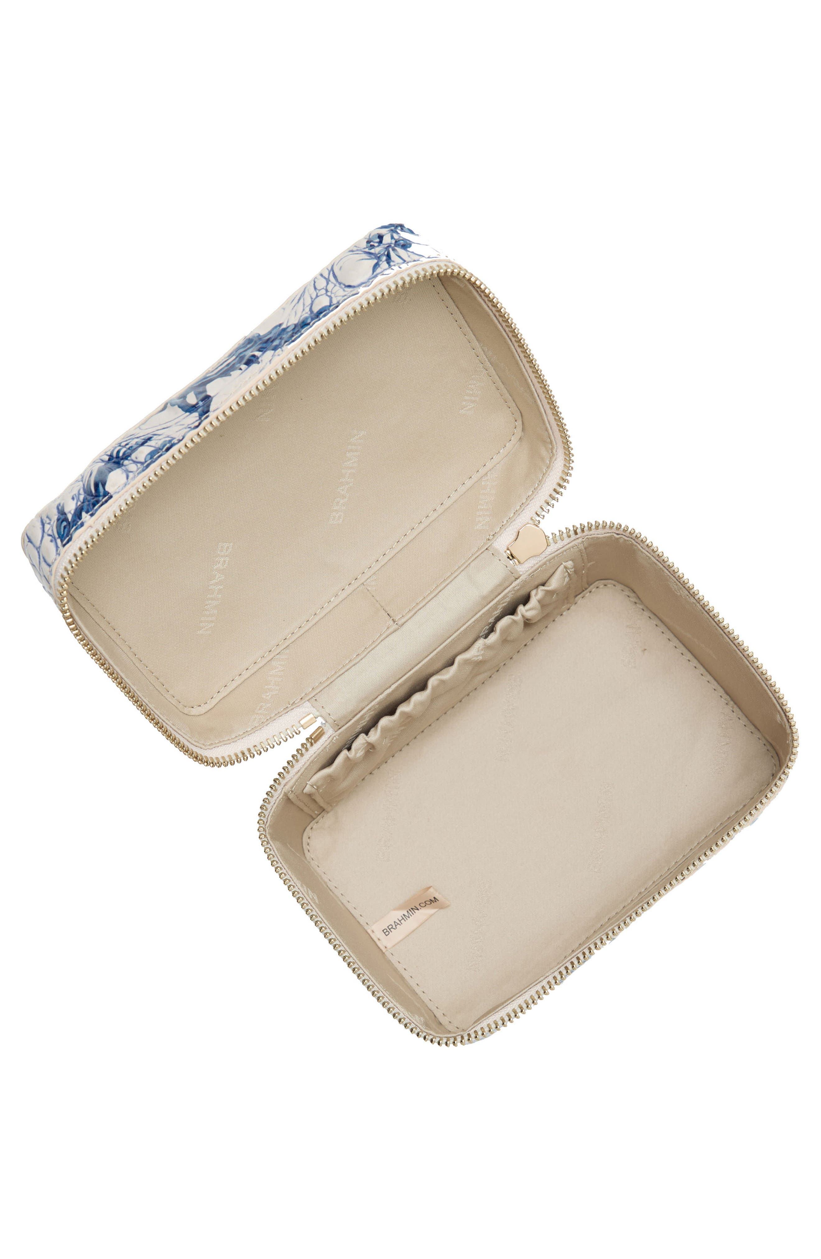 Brahmin Small Charmaine Croc Embossed Leather Train Case, Alternate, color, 