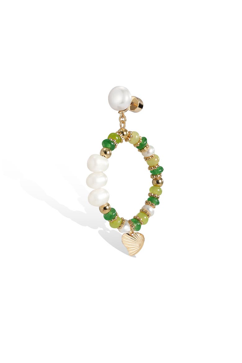 Thetis Earrings, Alternate, color, Green & White