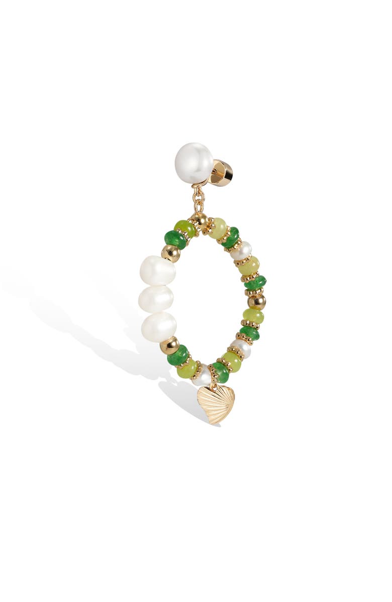 RC RETRO CHIC Thetis Earrings, Alternate, color, Green & White