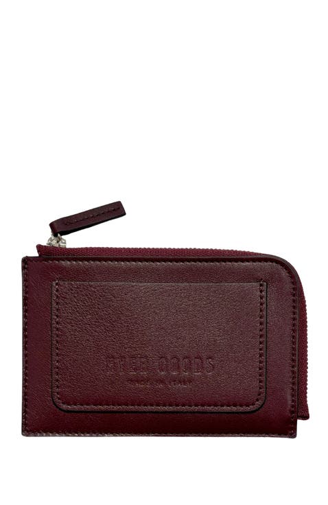 Upcycled Italian Leather Zip-Around Card Wallet