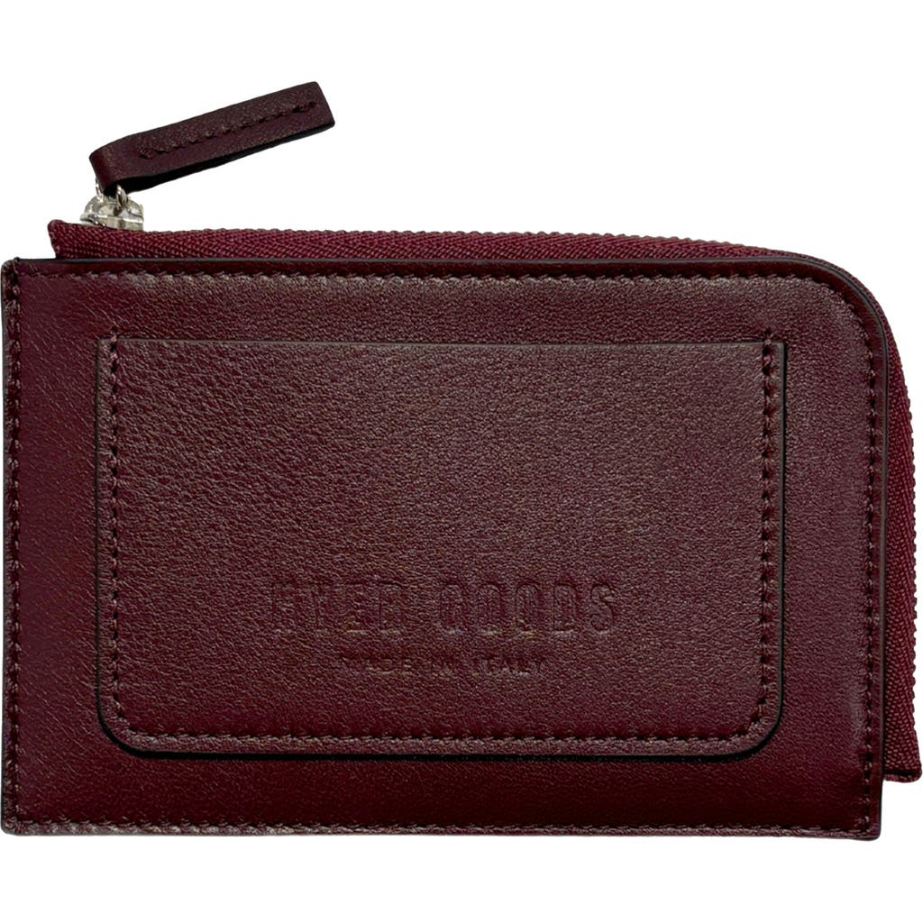 Hyer Goods Upcycled Italian Leather Zip-around Card Wallet In Burgundy