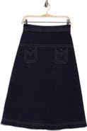 Adrianna Papell Top Stitch Midi Skirt