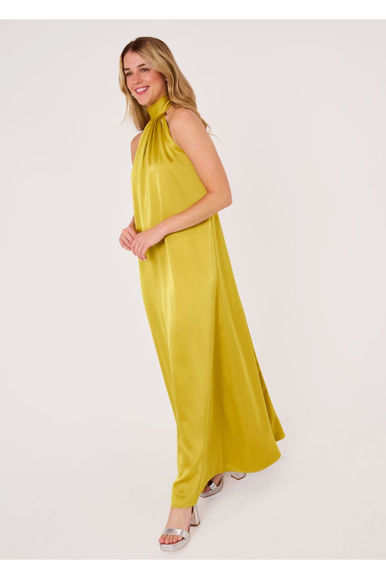 Rory Satin Gown, Alternate, color, Golden Olive