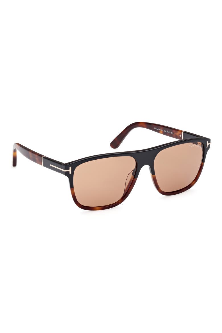 58mm Square Sunglasses, Alternate, color, BLACK/ OTHER / BROWN