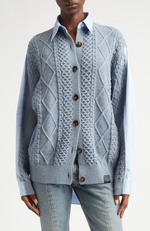Hybrid Knit Shirt Cardigan