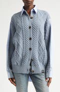 Stella McCartney Hybrid Knit Shirt Cardigan