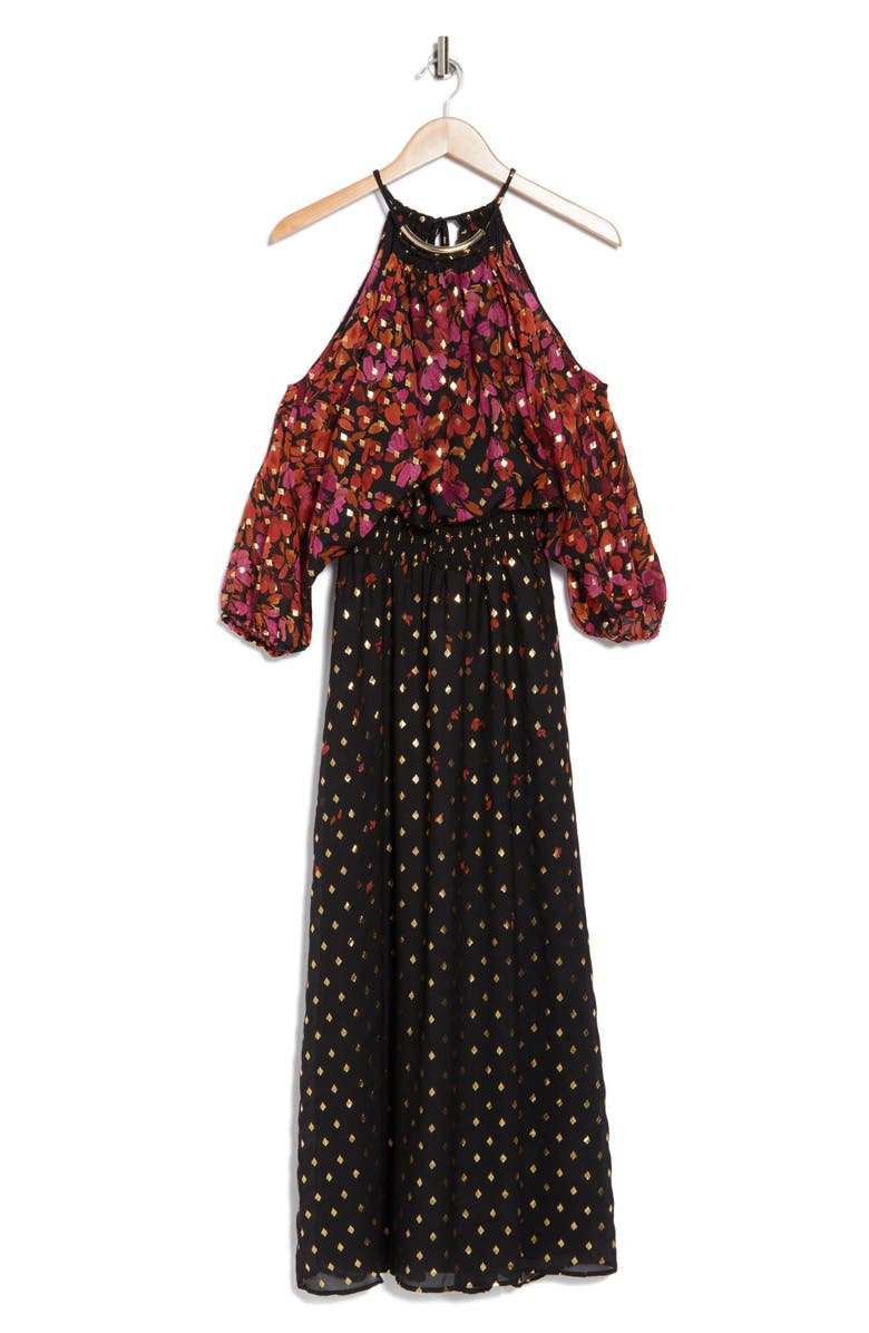 Halogen<sup>®</sup> Cold Shoulder Maxi Dress, Alternate, color, 