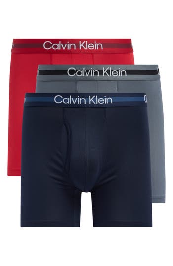 Calvin Klein Pack Of 3 Microfiber Boxer Briefs In Shoreline/turbulance