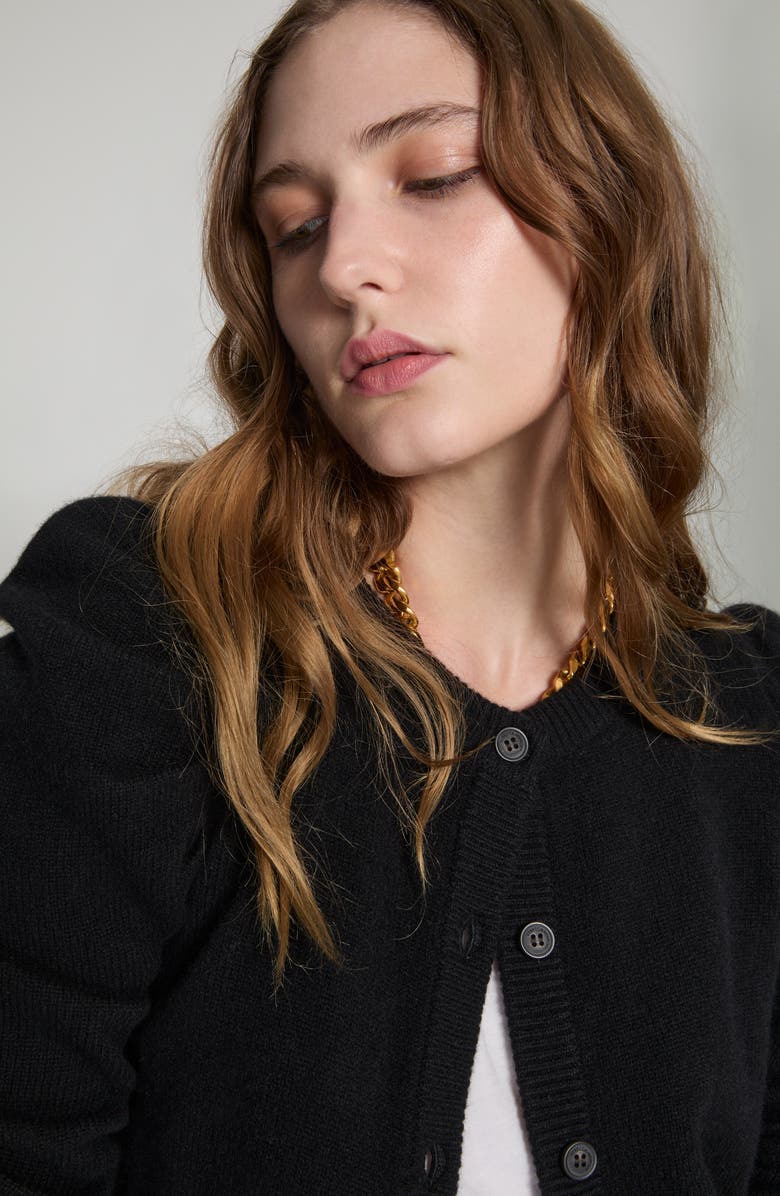 Rebecca Minkoff Janine Puff Shoulder Wool Cardigan, Alternate, color, 