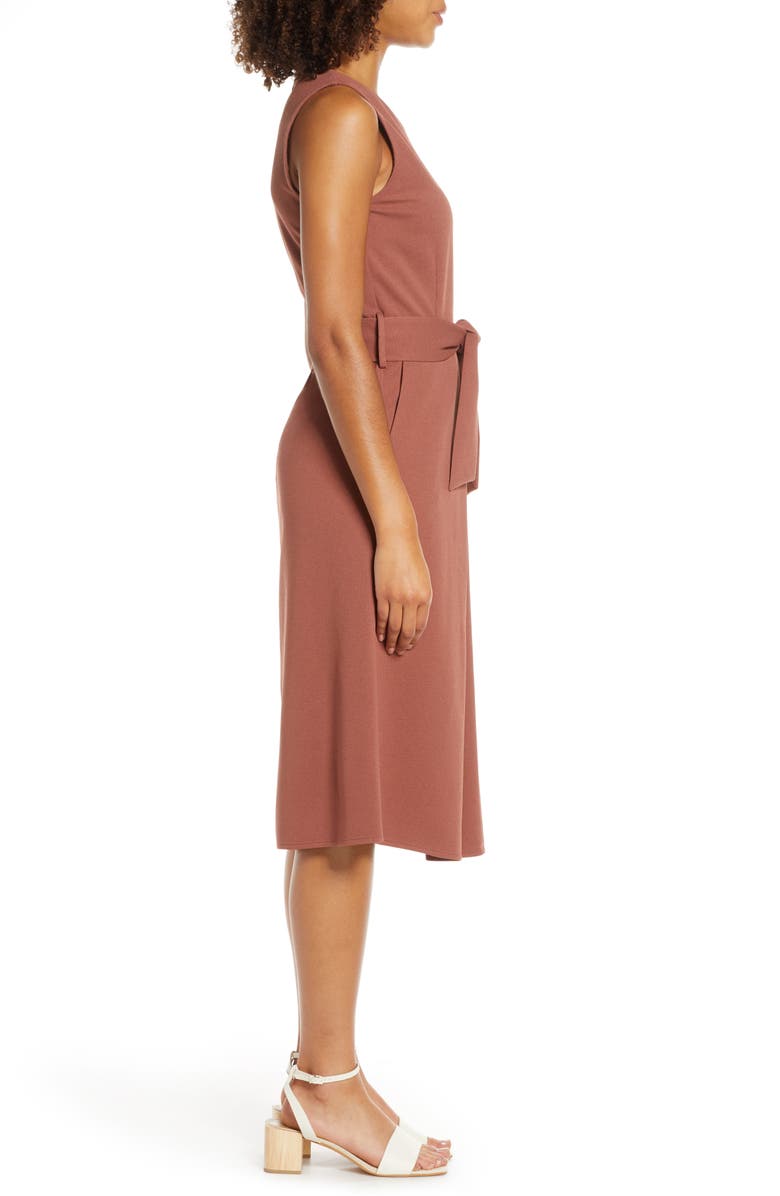 Elizabeth Crosby Tie Waist Midi Dress, Alternate, color,