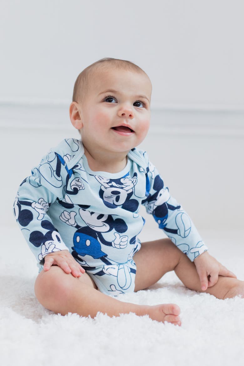 Mickey Mouse 5-Pack One Piece Bodysuits, Alternate, color, Mickey Blue