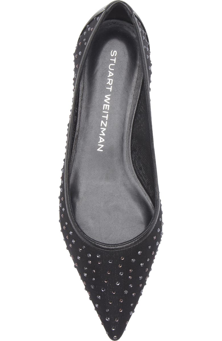 Stuart Weitzman Emilia Mesh Flat, Alternate, color, Black