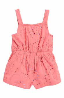 Splendid Poppy Embroidered Cotton Romper
