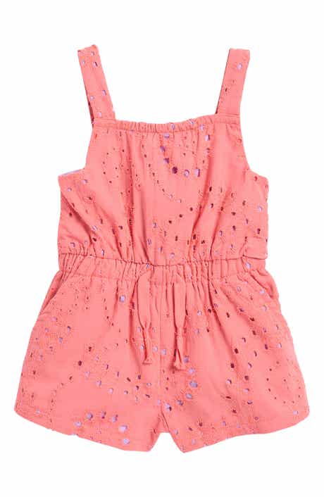Splendid Poppy Embroidered Cotton Romper
