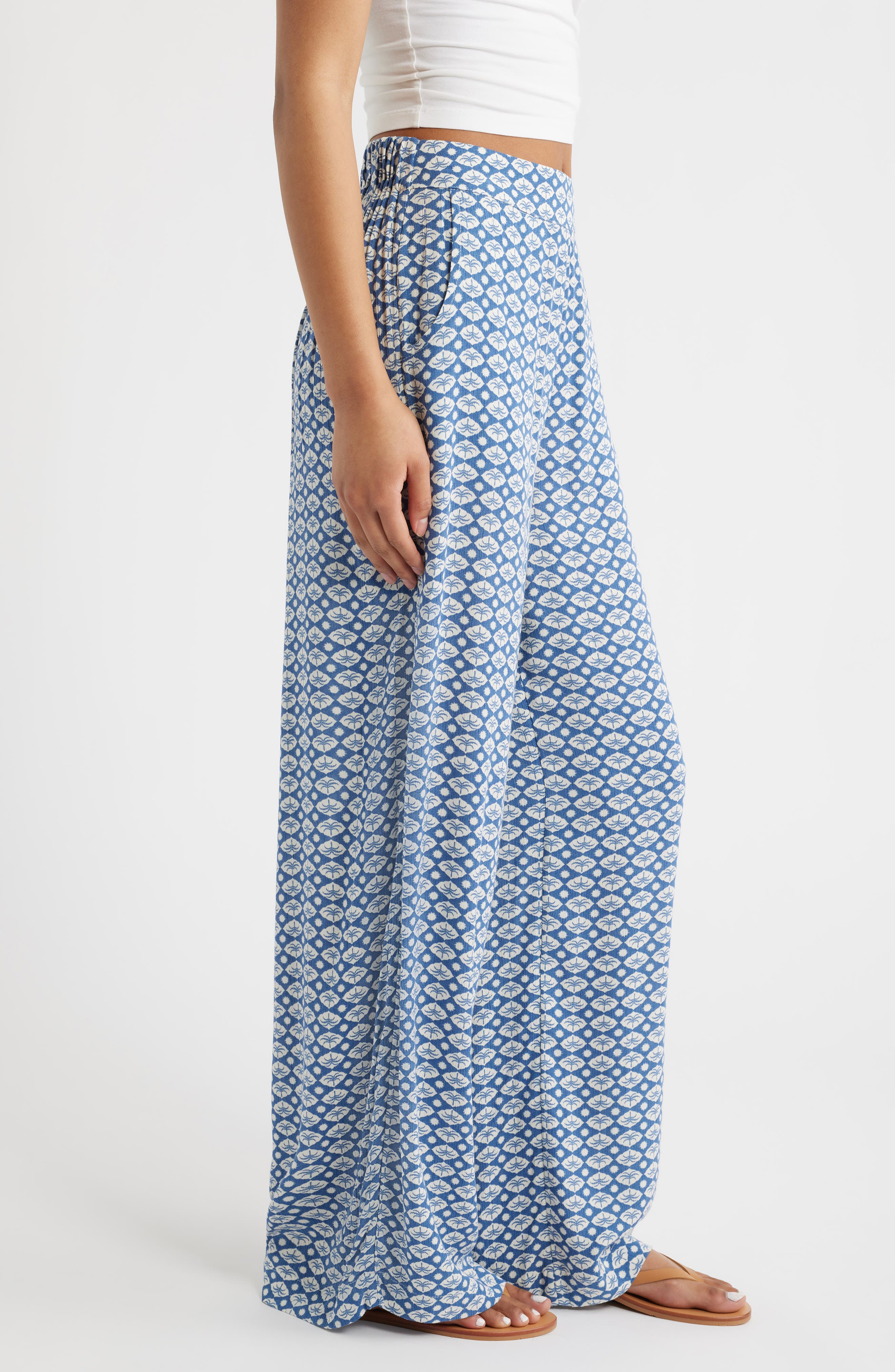 Rip Curl Print Wide Leg Pants (Women) | Nordstrom