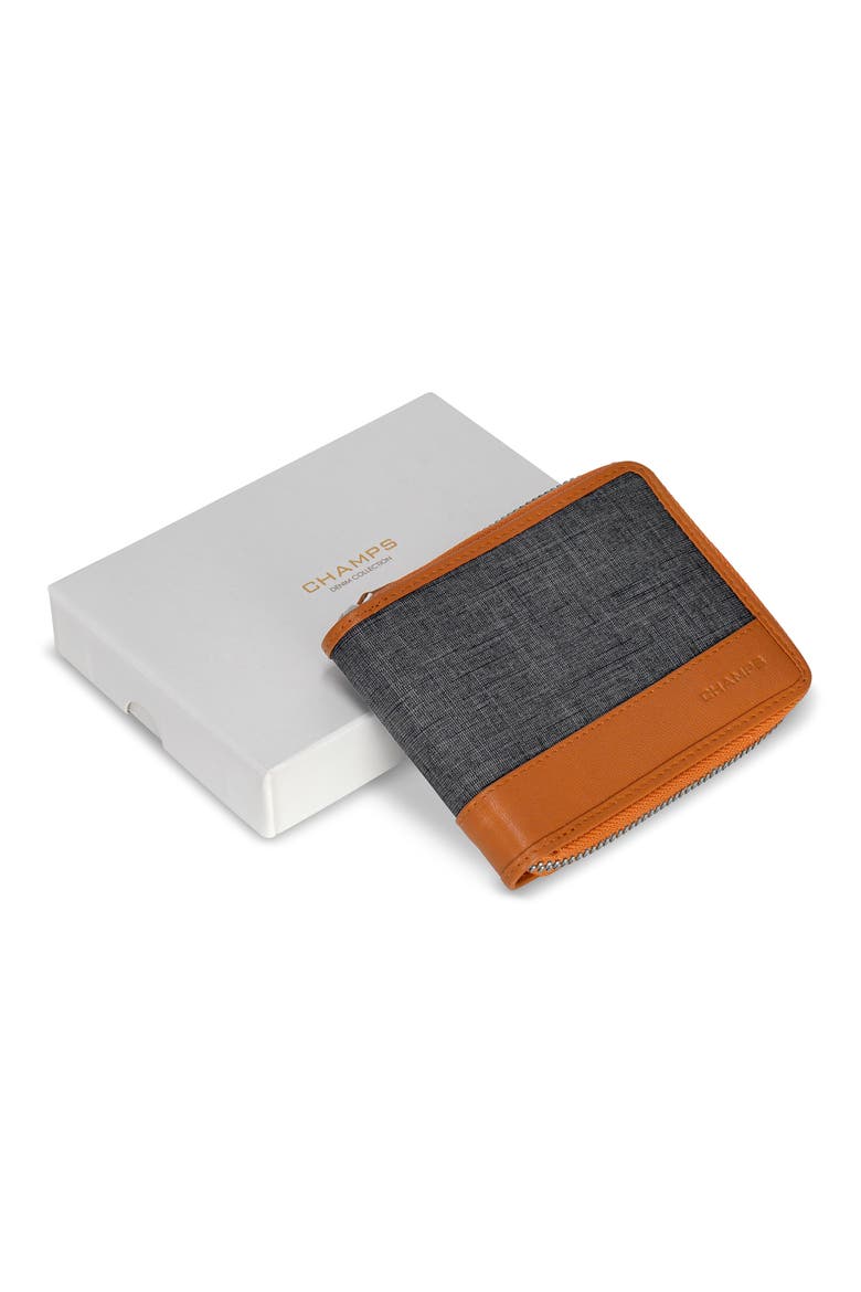 Zip Around Bifold Wallet, Alternate, color, TAN/BLACK
