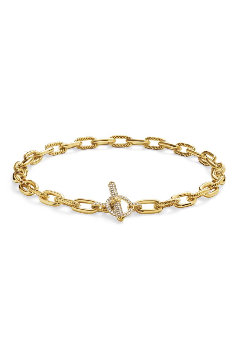 DY Madison® Toggle Chain Necklace in 18K Yellow Gold with Diamonds, 11mm, Alternate, color, 18K YELLOW GOLD