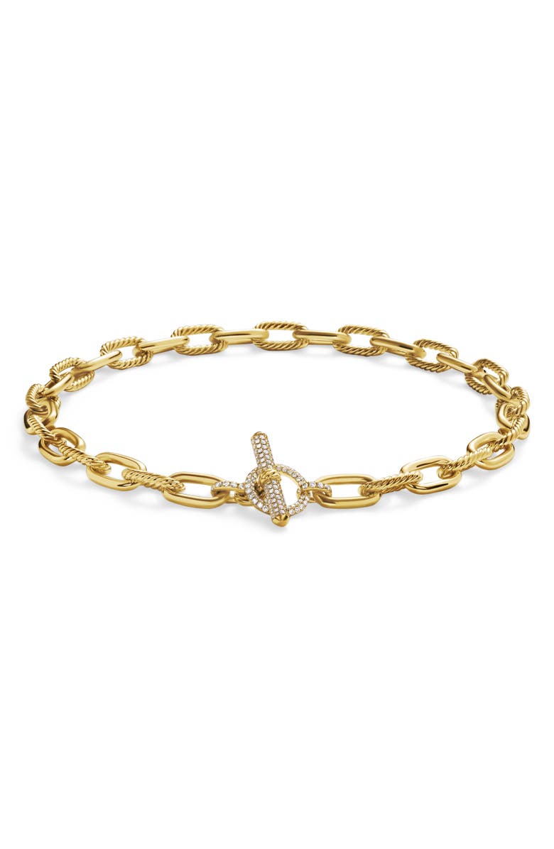 David Yurman DY Madison<sup>®</sup> Toggle Chain Necklace in 18K Yellow Gold with Diamonds, 11mm, Alternate, color, 18K Yellow Gold