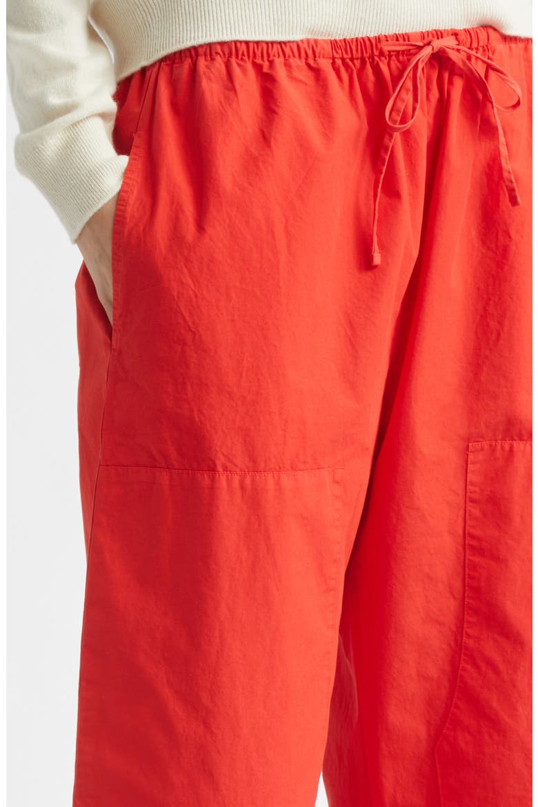 Kyoto Cotton Drawstring Utility Crop Pants, Alternate, color, CERISE