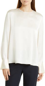 Vince Long Sleeve Silk Top