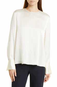 Vince Long Sleeve Silk Top