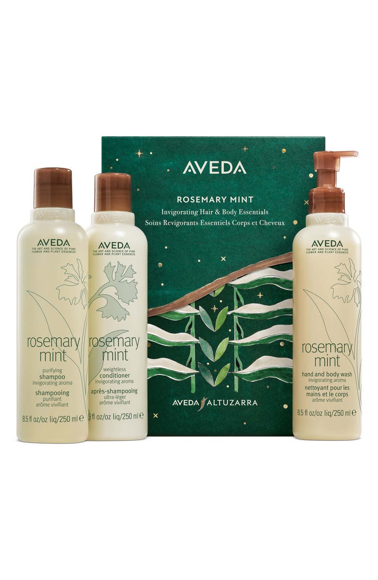 Aveda x Altuzarra Rosemary Mint Shampoo, Conditioner & Body Wash Gift Set $74 Value, Main, color,