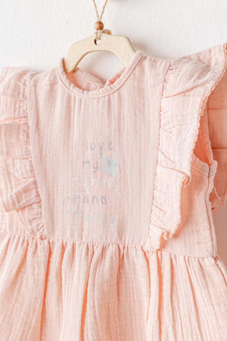Love Family Muslin Dress Band Set, Alternate, color, Salmon