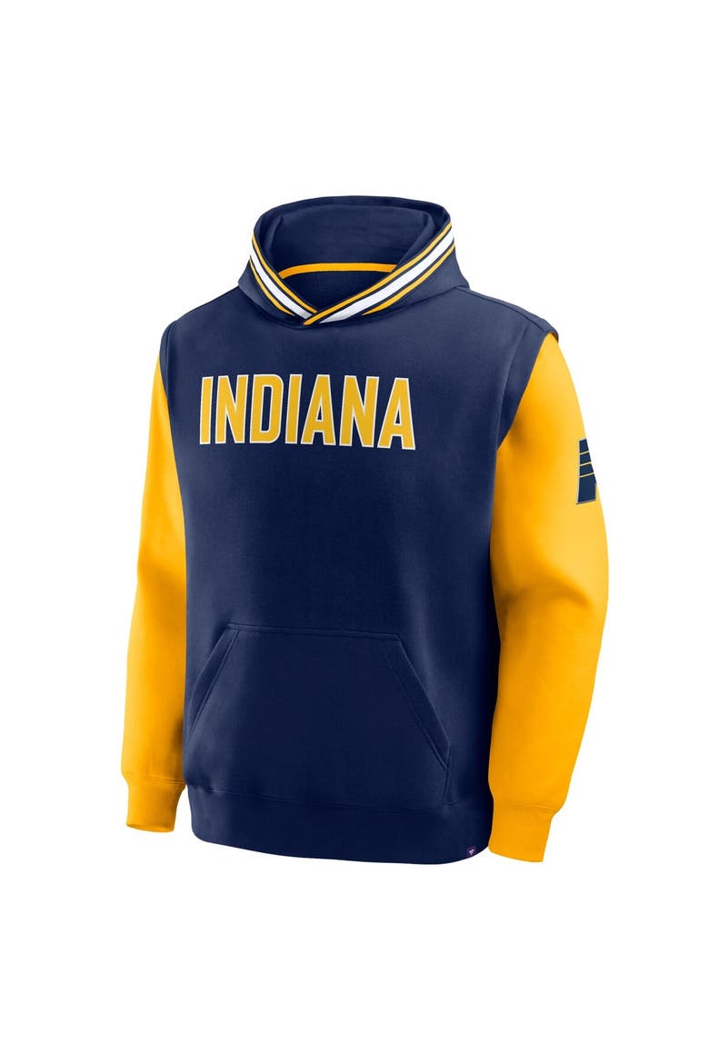 Men's Fanatics  Navy/Gold Indiana Pacers Half Court Shot Clock Fastbreak Hoodie, Alternate, color, Navy