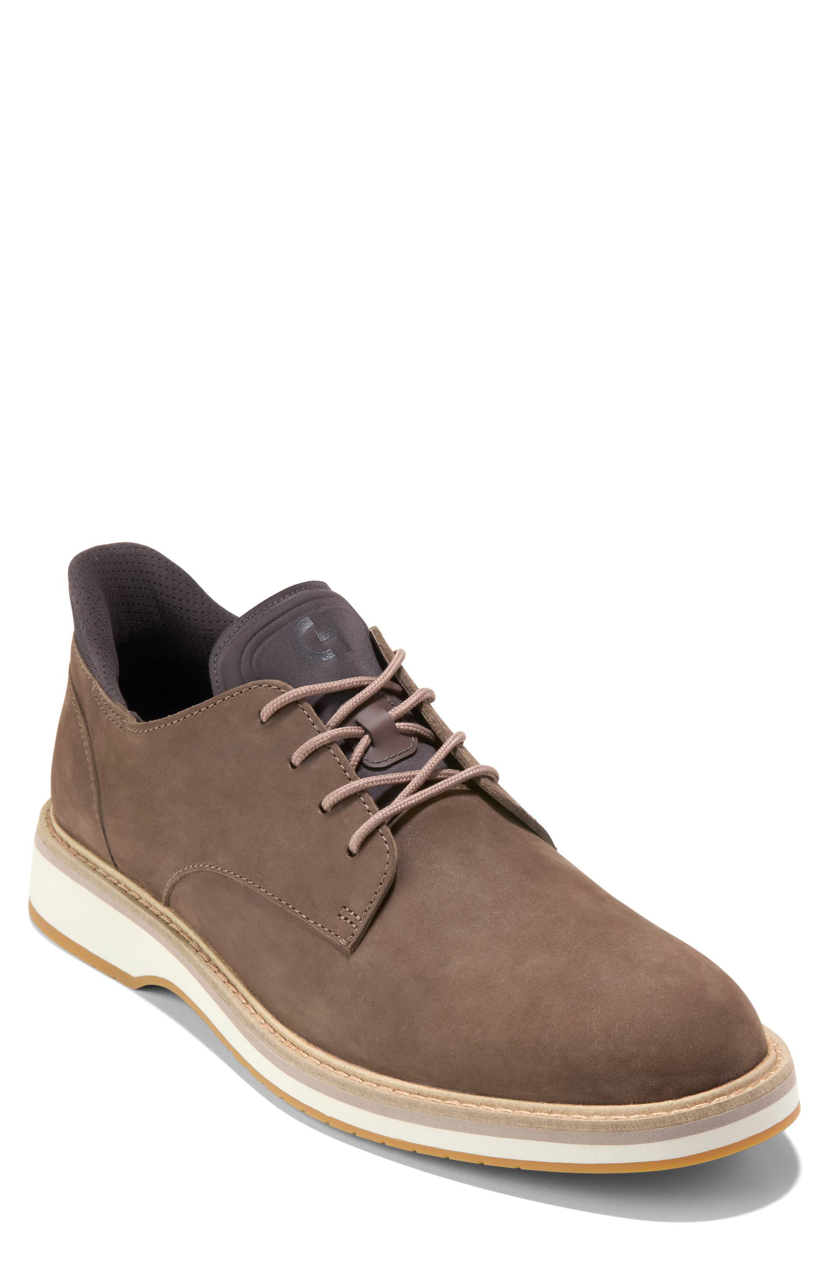 Cole Haan Mansfield Grand Plain Toe Quick-On Oxford, Main, color, Truffle Nubuck / Chocolate
