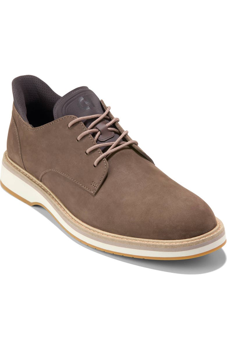Cole Haan Mansfield Grand Plain Toe Quick-On Oxford, Main, color, Truffle Nubuck / Chocolate