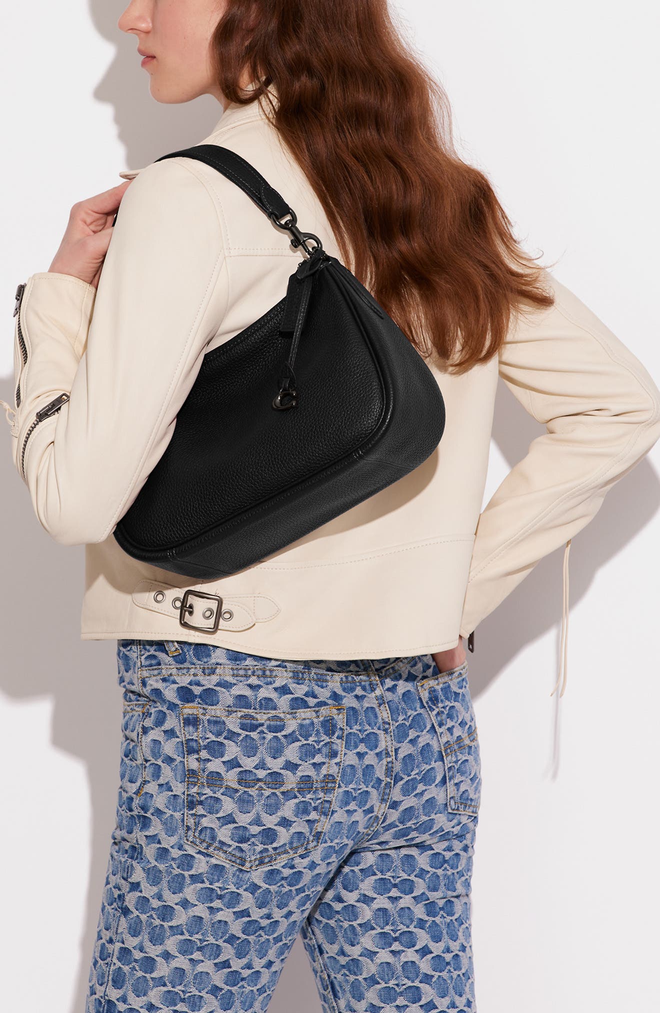 Cary Soft Pebbled Leather Crossbody Bag, Alternate, color, BLACK/ BLACK