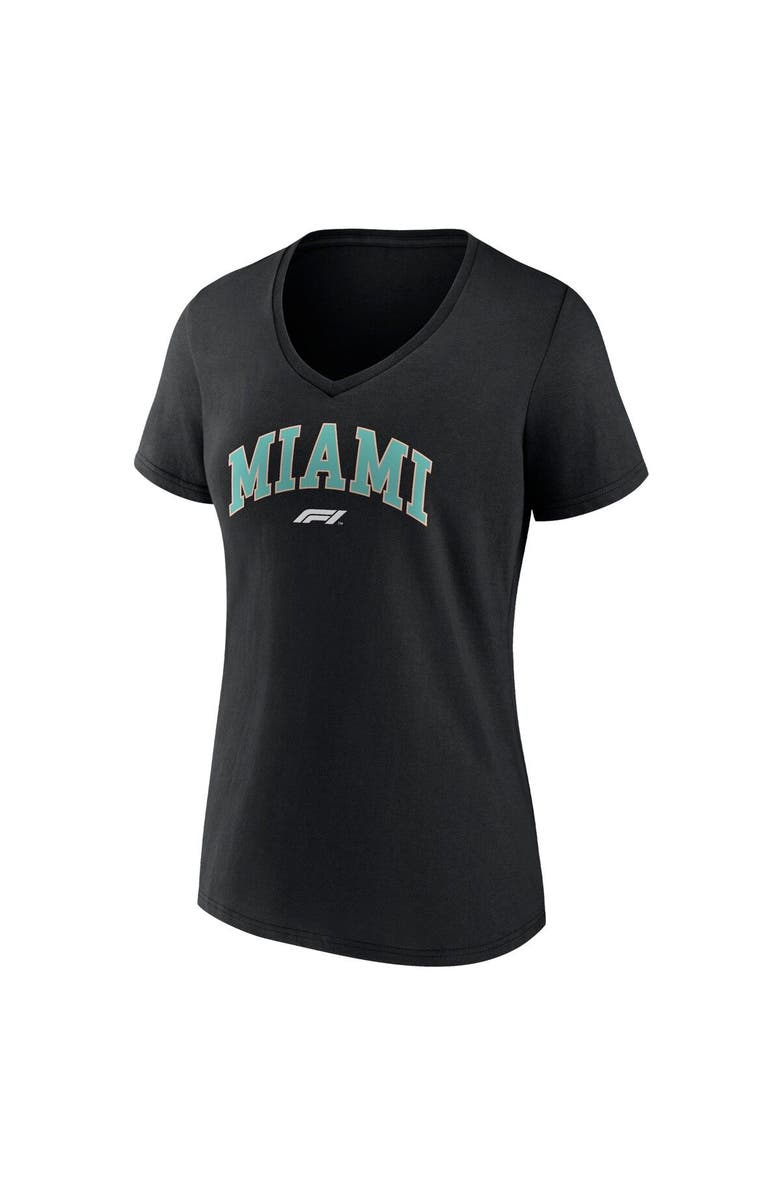 FANATICS Women's Black Formula 1 Miami Grand Prix V-Neck T-Shirt, Alternate, color, 