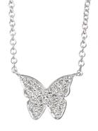 EF Collection Diamond Butterfly Pendant Necklace