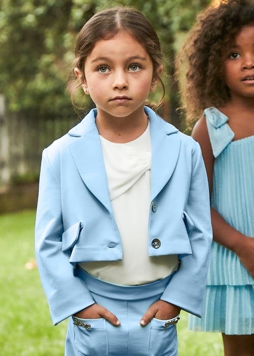 Mayoral Cropped Jacket In Blue