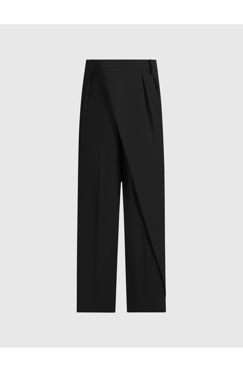 Manière De Voir Colette Tailored Wrap Pleat Trousers, Alternate, color, Black