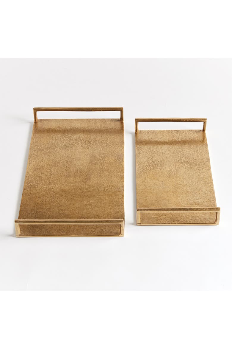 Elora Decorative Trays Set of 2, Alternate, color, Gold
